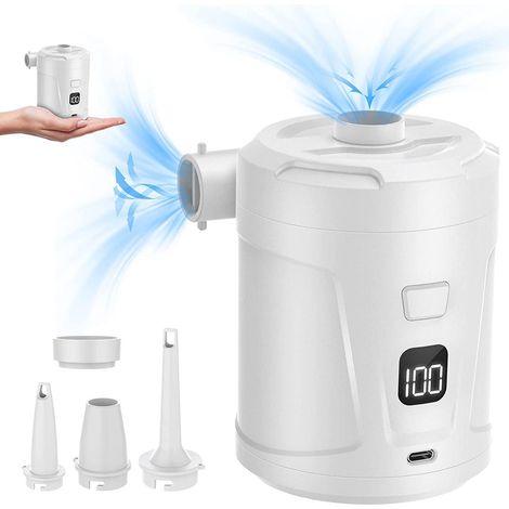 APEX Pompe à air électrique avec batterie : batterie rechargeable de 4000 mAh, gonflage et dégonflage ultra-rapides, mini pompe à air électrique portable (1/5)