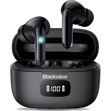 Casque Blackview Airbuds 8, Ecouteurs Bluetooth san fil ,Autonomie 30h,IPX7 étanche,Contrôle tactile - Noir (1/5)