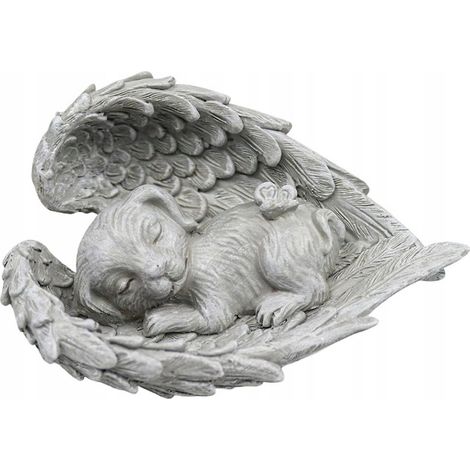 Figurina di cane, statua di cane, angelo, cane con ali d'angelo (1/3)
