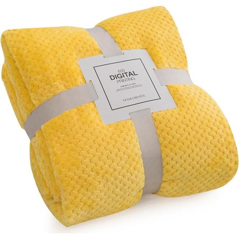 Plaid Couverture en Nid d'abeille Gaufre Couleur Unie Flanelle 4 Tailles Disponibles Doux Chaud Couverture Douillette Jetés De Lit Jeté De Canapé Couvre-Lit Décorative 2000×230cm (1/5)