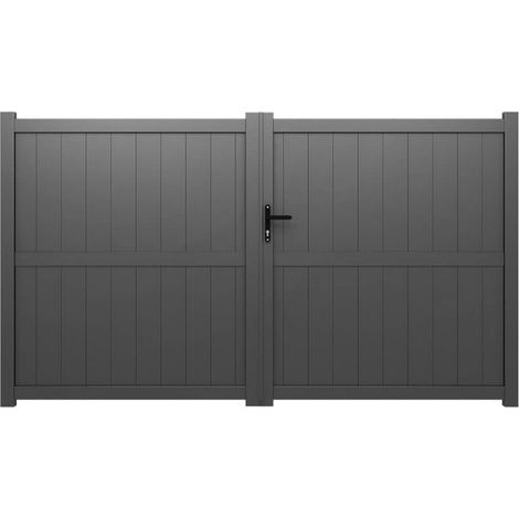 Portail ALU Nice largeur 3m00 - Ht 1m70 - Gris