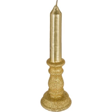 Kerze Candle Glitter H.20cm gold - Feeric lights & christmas