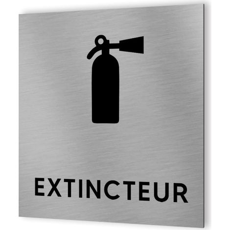Pictogramme format 20 cm x 20 cm en Dibond Aluminium brossé - Modèle Extincteur (1/5)