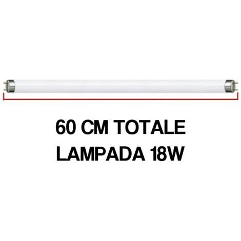 NEON UV LAMPADA RICAMBIO PER ZANZARIERA ELETTRICA ATTINICA INSETTI ZANZARE 21831V CM 60 W18 (35915)