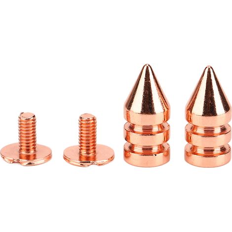 100 jeux de rivets et clous coniques plaqués or rose haute dureté pour la confection de vêtements et de chaussures (7x15mm) (1/5)