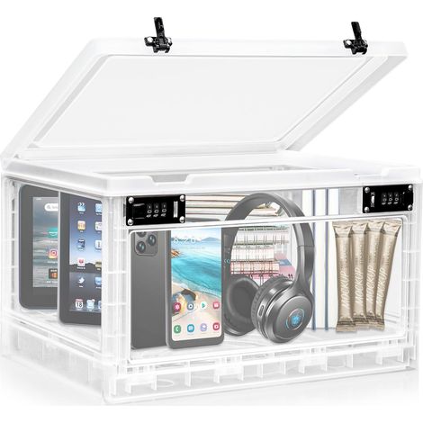 Grande Boite a Code, Boîte de Rangement Verrouillable à Combinaison pour Casier de Bureau/école/Médicaments/Collations/Téléphone Prison/électronique/Maison (1/5)