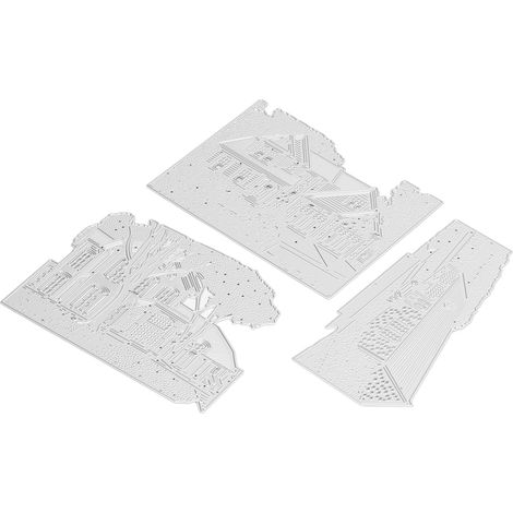 pochoirs métalliques découpés à l'emporte-pièce, motif architectural 3D, pour la création de cartes et autres loisirs créatifs. (1/5)
