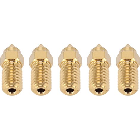 Set mit 5 M6-Messing-3D-Druckdüsen, Hochgeschwindigkeitsdüsen, kompatibel mit End 5 S1 und End 7, 1,75 mm Filament, 0,4 mm (0,02 Zoll) Durchmesser (1/5)