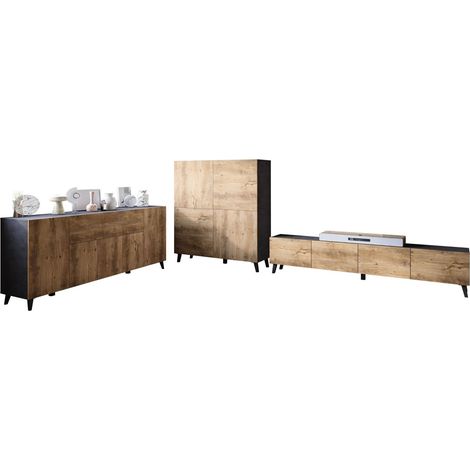 Ensemble de salon Levtive 104, Matera gris + Châtaigne (1/5)