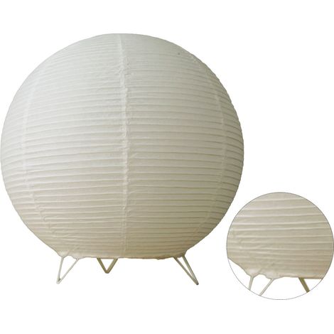 Abat-jour rond en papier pour veilleuse, éclairage doux et indéformable, idéal pour une table de chevet.
