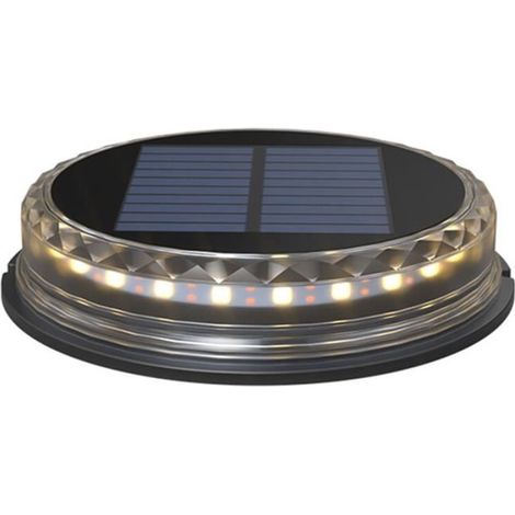 1 x Lampe solaire encastrable, spots LED intégrées, blanc chaud 2500 K, étanche IP65, aluminium, pour jardin et extérieur
