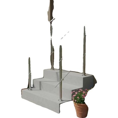 Ringhiera per scale, corrimano in acciaio inox per esterni, facile da installare, verde militare. (1/2)