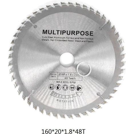 Lame de scie circulaire Silver Disque rotatif pour la coupe du bois 60 dents,160 mm (1/3)