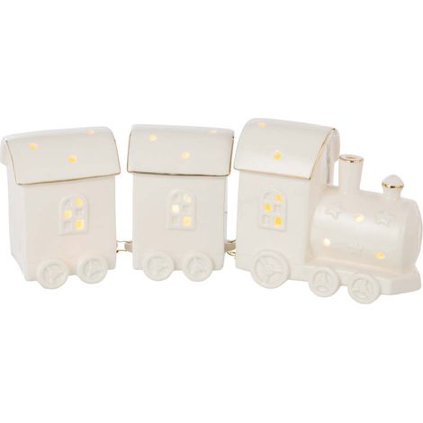 Train Déco à LED "2 Wagons" 30cm Blanc (1/5)