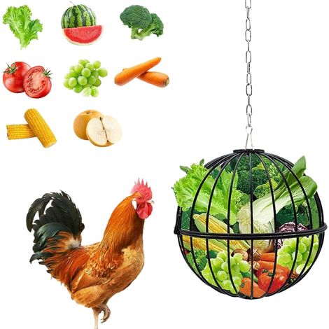 Mangeoire Volaille Distributeur à Hauteur Réglable en Métal  Mangeoire Suspendable De Poulailler Ferme Poulailler Cage Extérieur Bétail Canard Caille (1/5)