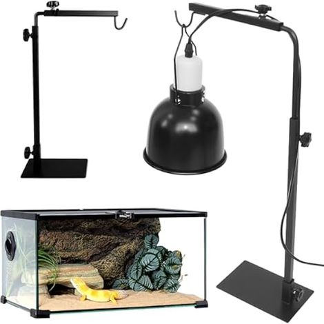 Support De Lampe Pour Reptile, Support De Lampe Chauffante, Support De Lampe Réglable En Métal, Hauteur Réglable 40-64cm Largeur 22-30cm Support Réglable Pour Lampe De Reptile Pour Reptiles (1/5)