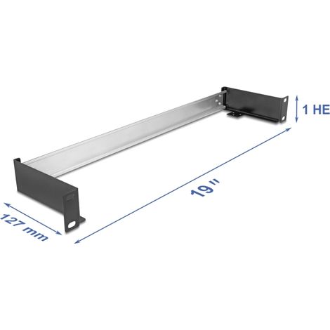 19 Hutschienenpanel zum Einbau horizontal oder vertikal 1HE Metall schwarz