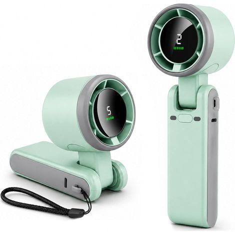 Ventilateur poche turbo LED 5 vitesses rechargeable vert (1/5)