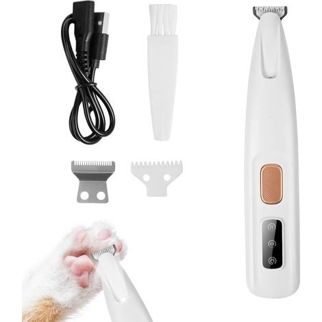 Dog Paw Clipper with LED Light, USB Rechargeable Waterproof Dog Clipper, Quiet, Comfortable Repair, Repair Dog, Cat, Feet, Ears, Body (1/5)