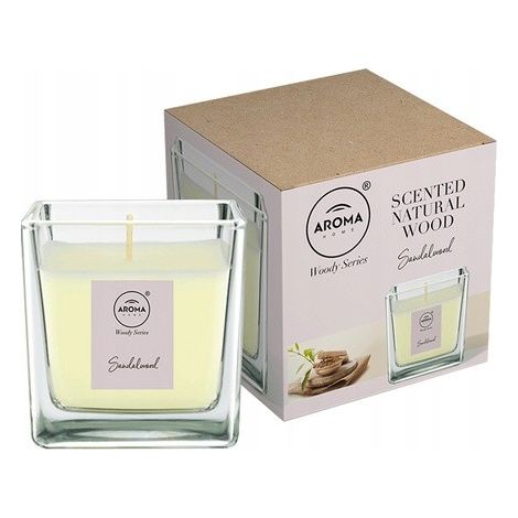 Vela aromática Aroma Home de cera de abeja y sándalo, 1 unidad.