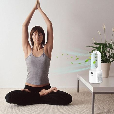 Ventilateur sans pales pour chambre à coucher, ventilateur oscillant, design de flux d'air SAF, 6 modes de refroidissement, économe en énergie, minuterie réglable, léger et portable, pour chambre à (1/5)