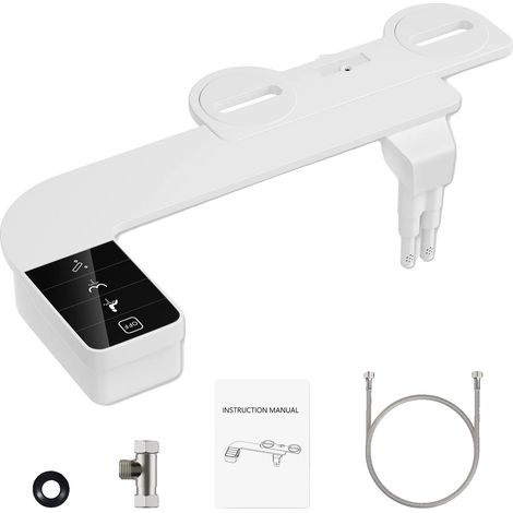 Accessoire de bidet, pression réglable, nettoyage à double buse, BLANC (1/2)