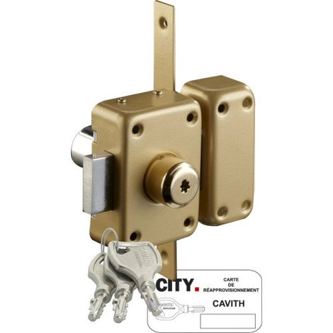 Verrou à double entrée A2P – Dimensions 97 mm x 67 mm – Protection anti-perçage – Livré avec 3 clés difficiles à reproduire