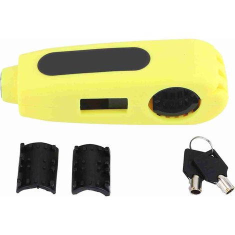 Poignée de frein antivol pour guidon moto universel, verrou de sécurité avec blocage d'accélérateur, couleur jaune (1/5)