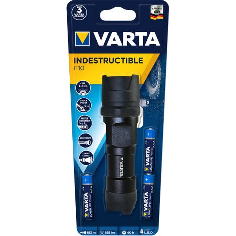 Linterna eléctrica 1 W - Led Indestructible Light - 3 AAA - Varta - 18700101421 - (1/2)