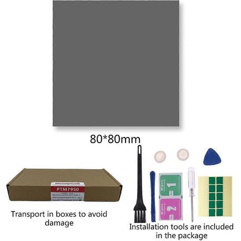 Honeywell - Pad thermique, pâte thermique en silicone à changement de phase pour ordinateur portable, pâte pour processeur et carte graphique 0-8080 mm (1/4)