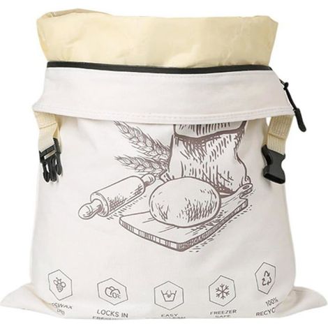1 Sac pain, Coton, Cire d'abeille, Lavable, Conservation levain, Cuisine maison (1/5)