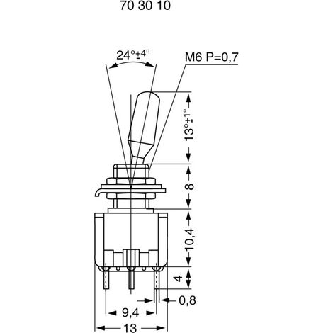 Miyama 703117 MS 500-BC-J Kippschalter 125 V/AC 6 A 2 x (Ein)/Aus/(Ein) tastend/0/tastend 1 St.