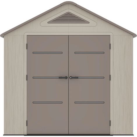 Abri de jardin en résine HDPE beige et marron 4,5 m² avec plancher - épaisseur 22 mm - ANTEVA (1/5)