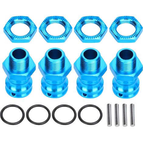 Prolongateur de roue en alliage d'aluminium 17mm hex 23mm pour voiture RC 1/8 - Bleu - 4 pièces