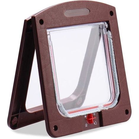 Chatière pour Chat Chiens Petit Chatière Porte Puce 4 Voies verrouillable Facile à Installer..DEBUNS (1/5)