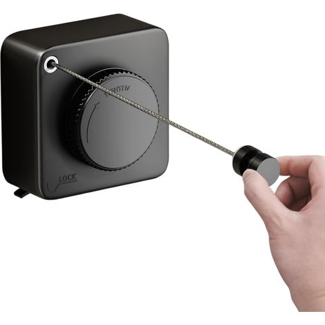 Tendedero retráctil de pared, con cable de acero inoxidable, 4,2 m (gris) - Es tu elección ideal (1/5)