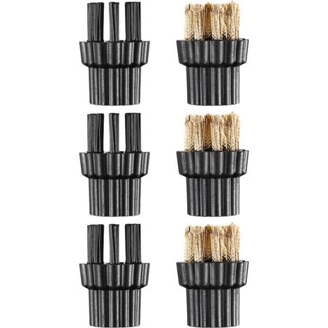 Brosse multifonction 6 pièces têtes de nettoyage en nylon et cuivre pour pièces de balai vapeur entretien maison et réparations (1/5)