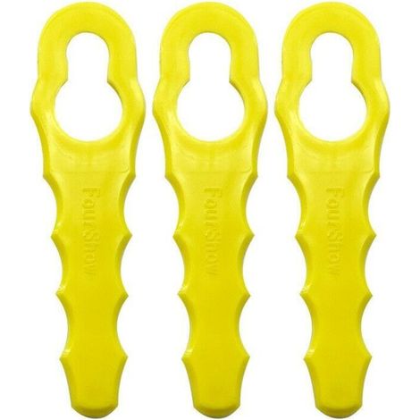 Packung mit 100 Ersatzklingen, kompatibel mit Ryobi Rasentrimmern, doppelt gezahnte Klingenköpfe RAC155, RAC157, RAC158