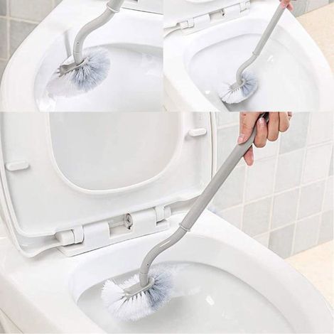Brosses WC courbées double face, lot de 4, manche long pour nettoyage, décontamination et accès aux zones difficiles d'accès (1/5)