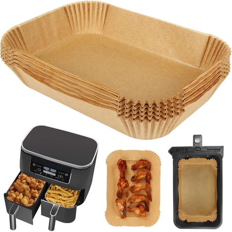 Papier Cuisson/Sulfurisé Pour Air Fryer Ninja 9.5L, Compatible Ninja Foodi Max Dual Zone AF400EU/ AF300EU 7.6L & Double Stack XL SL400EU, Accessoire Pour Air Fryer Ninja(50 pièces) (1/5)