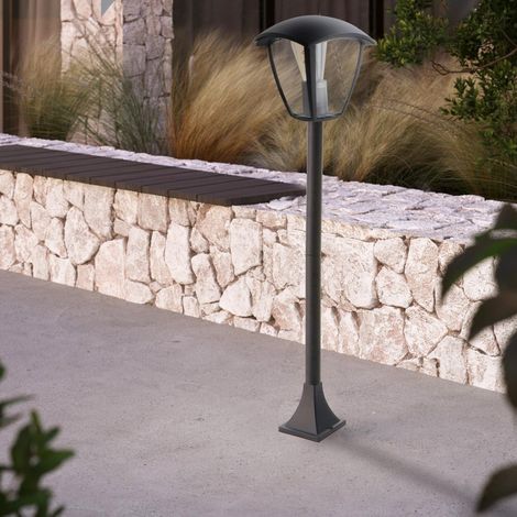 Balise LED Extérieure Série Ronse Plus, Étanche IP44, Douille E27, Style Classique en Noir, Acier/PMMA, Idéale pour Jardins et Chemins, Puissance Max. 40W (Sans Ampoule) (1/5)