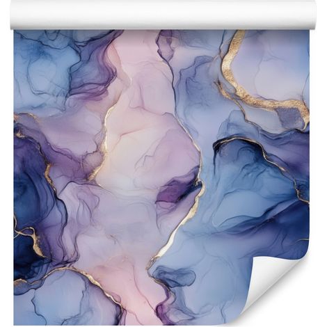 Papier peint bleu encre, violet, gris clair et bleu marine 50x1000 cm (1/5)