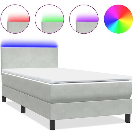 Maison Exclusive - Cama box spring con colchón y LED terciopelo g (1/5)