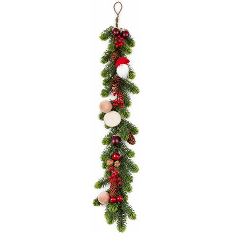 Enowelir Sapin de Noël en Pin Nobilis Décoration de Table Couronne Branches Flocons de Neige Ensemble (1/4)
