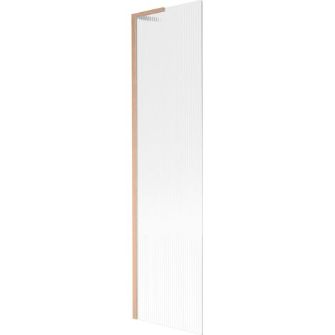 Mexen Next L paratia da vasca da bagno a 1 anta 50 x 150 cm, strisce, rame spazzolato - 895-050-000-03-09-65 (1/5)