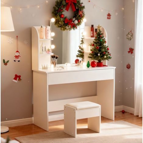 Mesa tocador iluminada con espejo y LED blanca OKMYHOME (1/5)