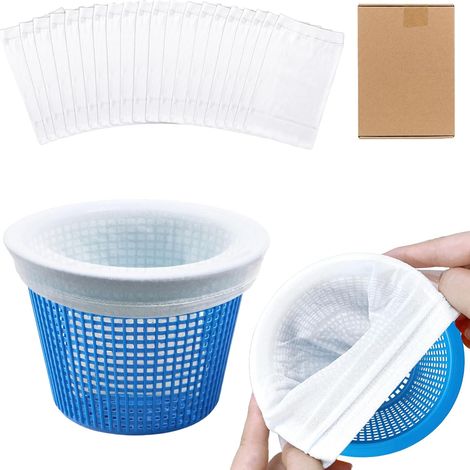 20 Pièce Chaussette Skimmer Piscine, Chaussette Filtre Piscine Réutilisable, Maille Ultra Fine Nylon Élastique pour Feuilles, Pollen, Cheveux (20 Pièce) (1/5)