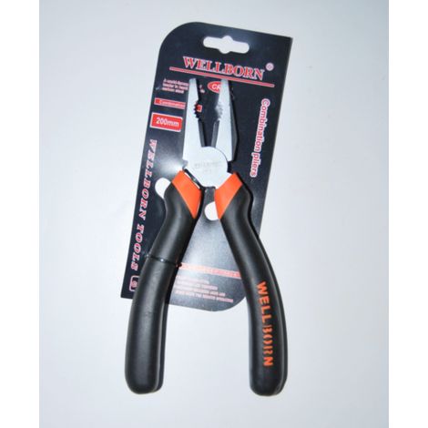 PINZA 8" 200 MM MANICI ISOLATI RIVESTITI IN GOMMA ANTISCIVOLO ELETTRICISTA 552