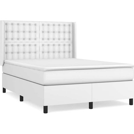 Maison Exclusive - Boxspringbett mit Matratze Weiß 140x200 cm Kun (1/5)