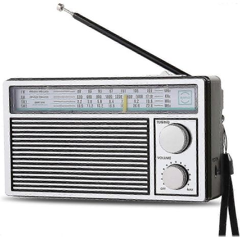 Radio transistor AM/FM portable au style rétro et au son puissant (1/5)